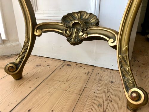 19TH CENTURY ANTIQUE FRENCH GILT AND MARBLE CONSOLE TABLE - ADDITIONAL PHOTO 3