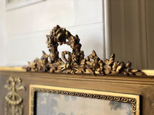 19TH CENTURY FRENCH ANTIQUE GILT TRUMEAU MIRROR - ADDITIONAL PHOTO 2