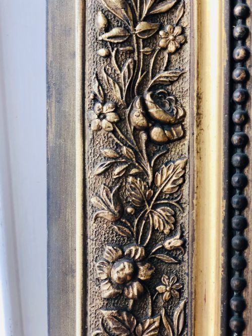 19TH CENTURY FRENCH ANTIQUE GILT TRUMEAU MIRROR - ADDITIONAL PHOTO 3
