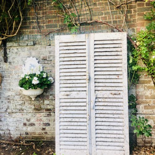 ANTIQUE FRENCH PAINTED SHUTTERS - ADDITIONAL PHOTO 1