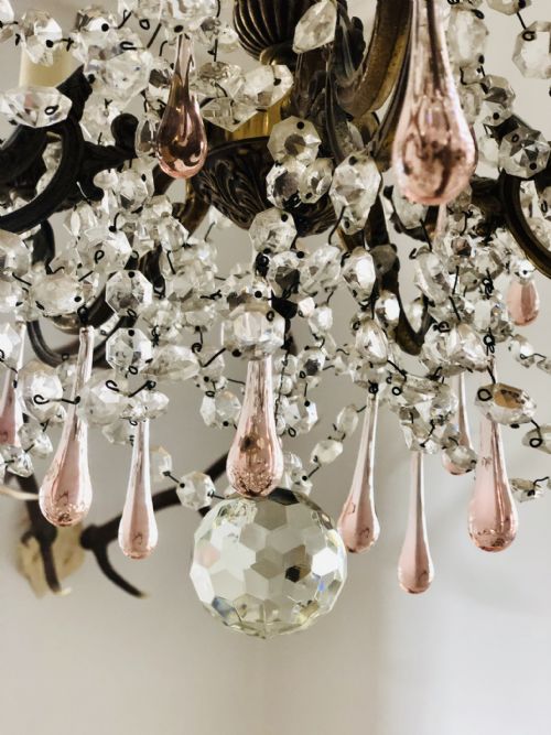 ANTIQUE FRENCH CRYSTAL CHANDELIER - ADDITIONAL PHOTO 2