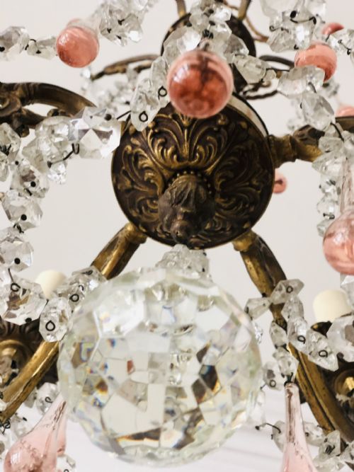 ANTIQUE FRENCH CRYSTAL CHANDELIER - ADDITIONAL PHOTO 3