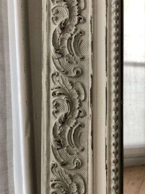 19TH CENTURY ANTIQUE FRENCH LOUIS XV PAINTED MIRROR BEVELLED GLASS - ADDITIONAL PHOTO 4