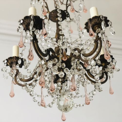 antique french crystal chandelier - CATEGORY: ANTIQUE LIGHTING - DATED 19TH CENTURY