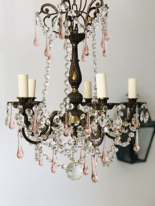 ANTIQUE FRENCH CRYSTAL CHANDELIER - ADDITIONAL PHOTO 5