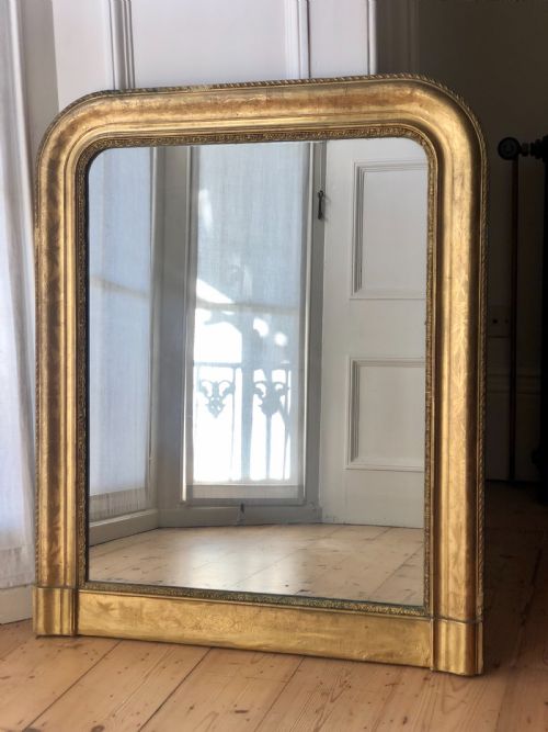 antique french gilt louis philippe mirror c1860 mercury glass - CATEGORY: ANTIQUE MIRRORS - DATED 19TH CENTURY