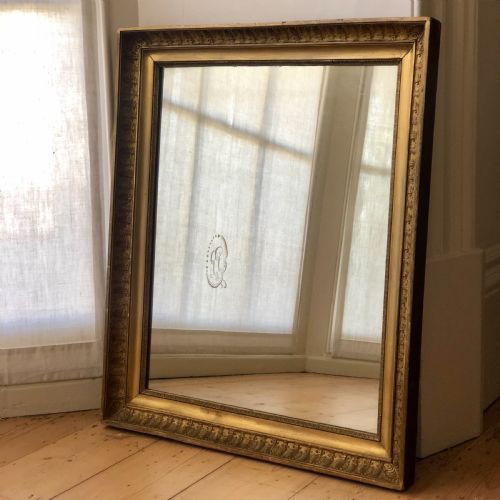 ANTIQUE FRENCH GILT EMPIRE MIRROR C1810 MERCURY GLASS - ADDITIONAL PHOTO 5
