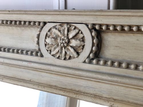 ANTIQUE FRENCH PAINTED MIRROR ORIGINAL PAINT - ADDITIONAL PHOTO 5