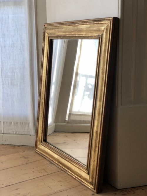 ANTIQUE FRENCH GILT RECTANGULAR MIRROR - ADDITIONAL PHOTO 1