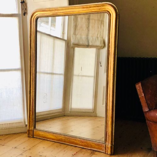 ANTIQUE FRENCH GILT LOUIS PHILIPPE OVERMANTEL MIRROR C1850 - ADDITIONAL PHOTO 1