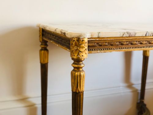 ANTIQUE FRENCH GILT AND MARBLE OCCASIONAL TABLE - ADDITIONAL PHOTO 4