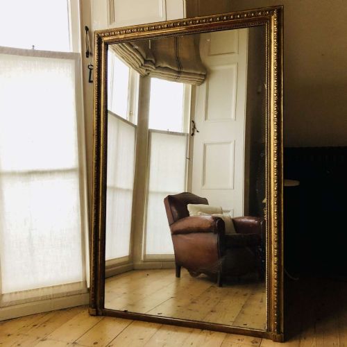 19th century french gilt leaner mirror overmantel - CATEGORY: ANTIQUE MIRRORS - DATED 1870