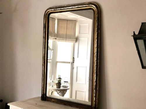 ANTIQUE FRENCH SILVER GILT LOUIS PHILIPPE MIRROR - ADDITIONAL PHOTO 1
