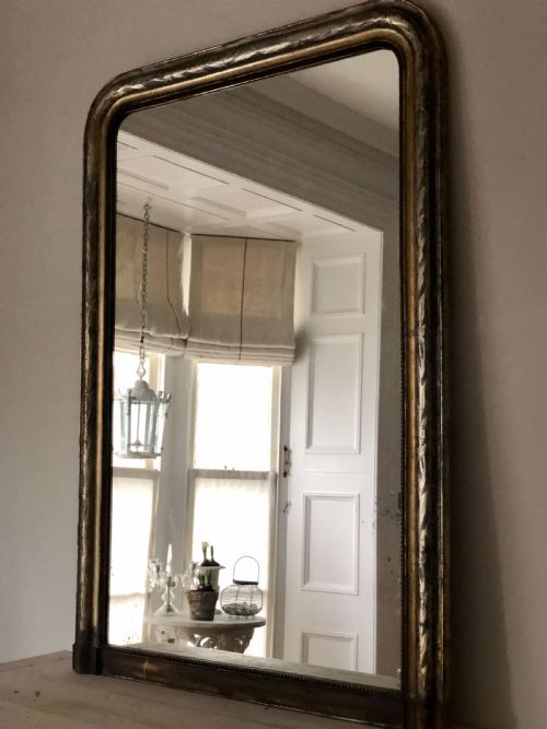 ANTIQUE FRENCH SILVER GILT LOUIS PHILIPPE MIRROR - ADDITIONAL PHOTO 3