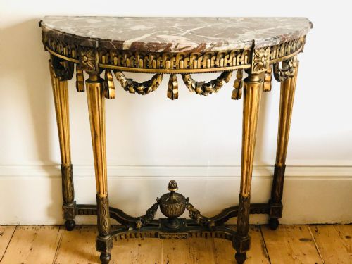 19TH CENTURY FRENCH GILT AND MARBLE CONSOLE TABLE - ADDITIONAL PHOTO 3