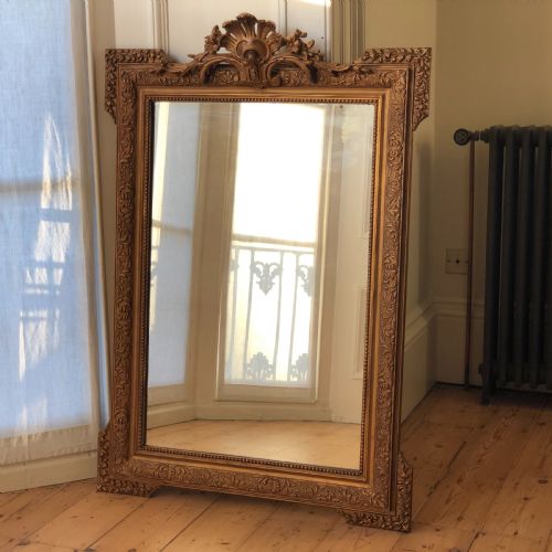 ANTIQUE FRENCH CRESTED MIRROR - ADDITIONAL PHOTO 3