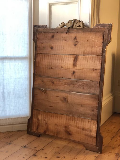 ANTIQUE FRENCH CRESTED MIRROR - ADDITIONAL PHOTO 4
