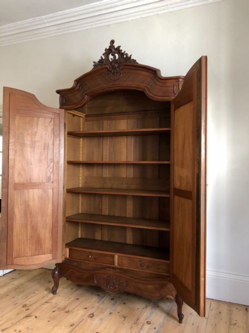 ANTIQUE FRENCH DOUBLE LOUIS XV ARMOIRE - ADDITIONAL PHOTO 2