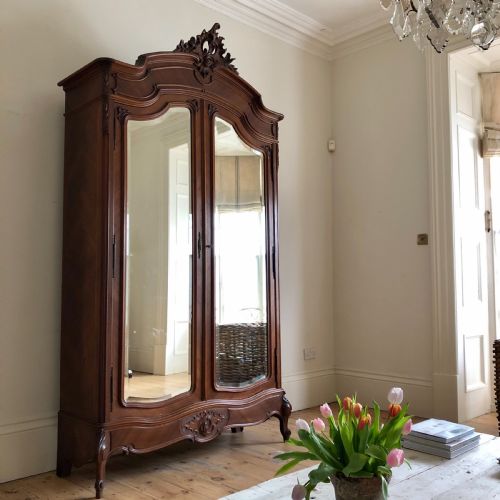 ANTIQUE FRENCH DOUBLE LOUIS XV ARMOIRE - ADDITIONAL PHOTO 4