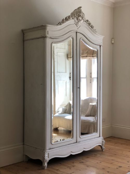 LARGE ANTIQUE FRENCH LOUIS XV ARMOIRE WARDROBE WITH HANGING RAIL - ADDITIONAL PHOTO 7