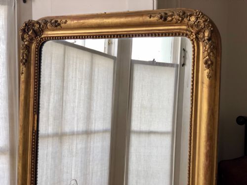ANTIQUE FRENCH GILT MIRROR LOUIS PHILIPPE - ADDITIONAL PHOTO 2