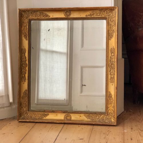 ANTIQUE FRENCH GILT EMPIRE MIRROR C1815 MERCURY GLASS - ADDITIONAL PHOTO 6