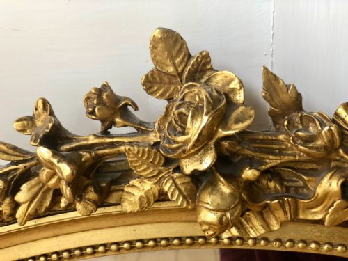 ANTIQUE FRENCH GILT OVAL MIRROR - ADDITIONAL PHOTO 2