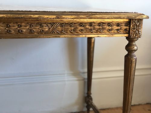 ANTIQUE FRENCH GILT CONSOLE OCCASIONAL TABLE - ADDITIONAL PHOTO 2