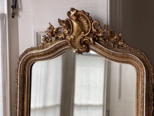 ANTIQUE FRENCH GILT LOUIS XV MIRROR - ADDITIONAL PHOTO 5