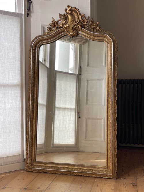 ANTIQUE FRENCH GILT LOUIS XV MIRROR - ADDITIONAL PHOTO 3
