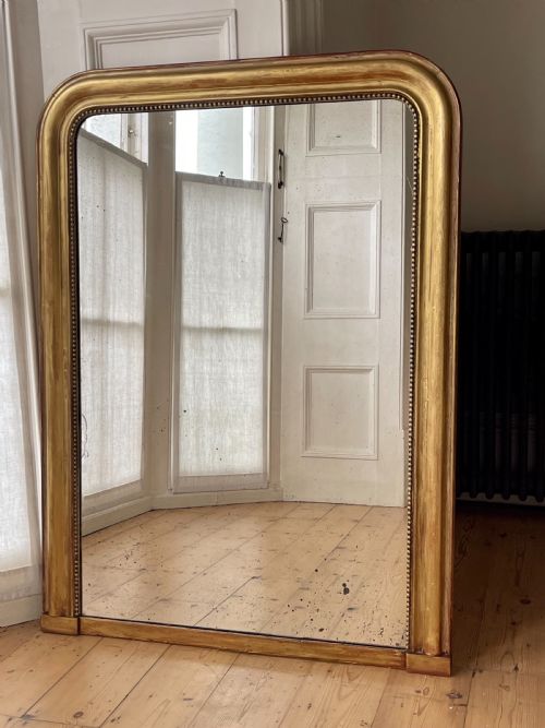 ANTIQUE FRENCH GILT LOUIS PHILIPPE MIRROR - ADDITIONAL PHOTO 1