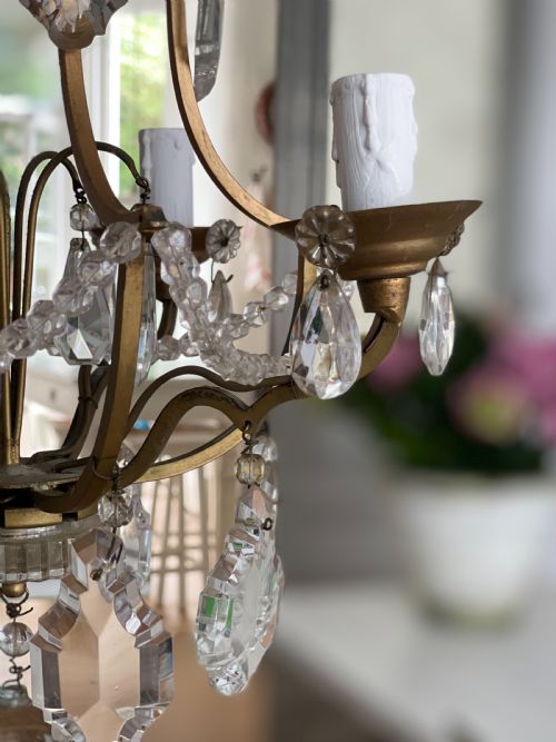 ANTIQUE FRENCH CAGE CHANDELIER - ADDITIONAL PHOTO 8