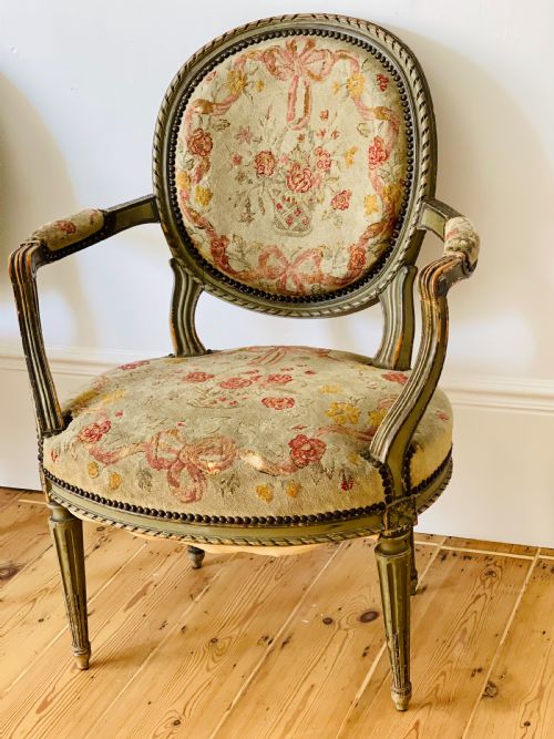 PAIR OF ANTIQUE FRENCH LOUIS XV1 CHAIRS - ADDITIONAL PHOTO 3