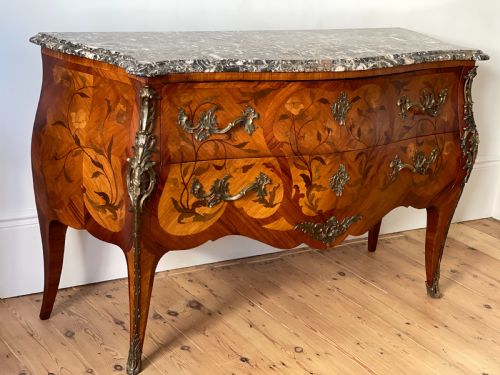 LARGE ANTIQUE FRENCH COMMODE CHEST OF DRAWERS - ADDITIONAL PHOTO 1