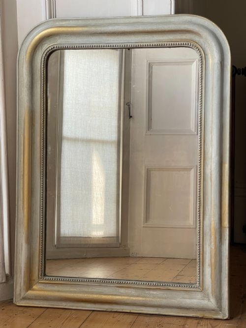 19TH CENTURY ANTIQUE FRENCH GESSO LOUIS PHILIPPE MIRROR - ADDITIONAL PHOTO 1