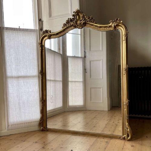 19th century french gilt louis xv mirror - CATEGORY: ANTIQUE MIRRORS - DATED 19TH CENTURY
