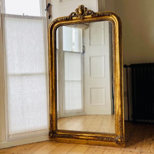 antique french gilt mirror mercury glass - CATEGORY: ANTIQUE MIRRORS - DATED 19TH CENTURY