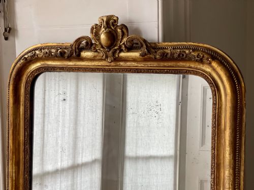 ANTIQUE FRENCH GILT MIRROR MERCURY GLASS - ADDITIONAL PHOTO 2