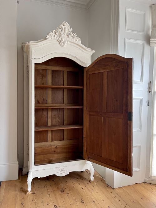 ANTIQUE FRENCH LOUIS XV ARMOIRE LINEN PRESS - ADDITIONAL PHOTO 3