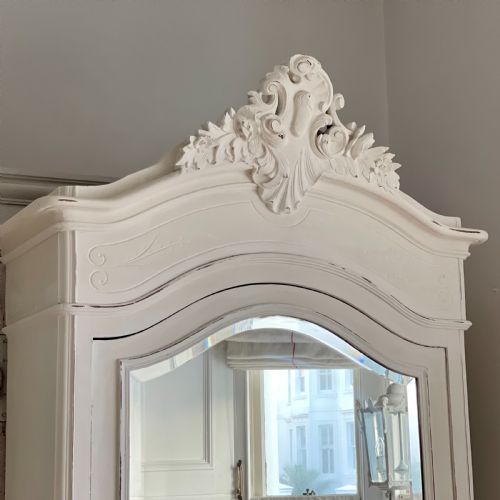 ANTIQUE FRENCH LOUIS XV ARMOIRE LINEN PRESS - ADDITIONAL PHOTO 6