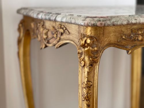 19TH CENTURY FRENCH MARBLE TOP TABLE - ADDITIONAL PHOTO 4