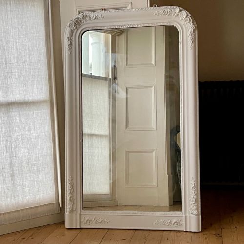 ANTIQUE FRENCH PAINTED LOUIS PHILIPPE MIRROR - ADDITIONAL PHOTO 2