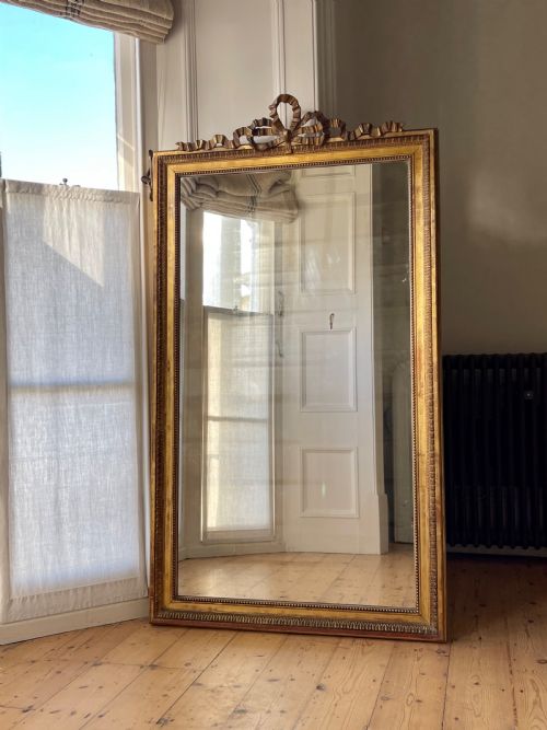 ANTIQUE FRENCH GILT LEANER MIRROR PARIS - ADDITIONAL PHOTO 1