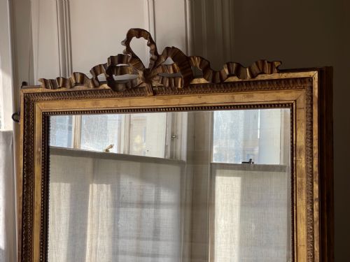 ANTIQUE FRENCH GILT LEANER MIRROR PARIS - ADDITIONAL PHOTO 5
