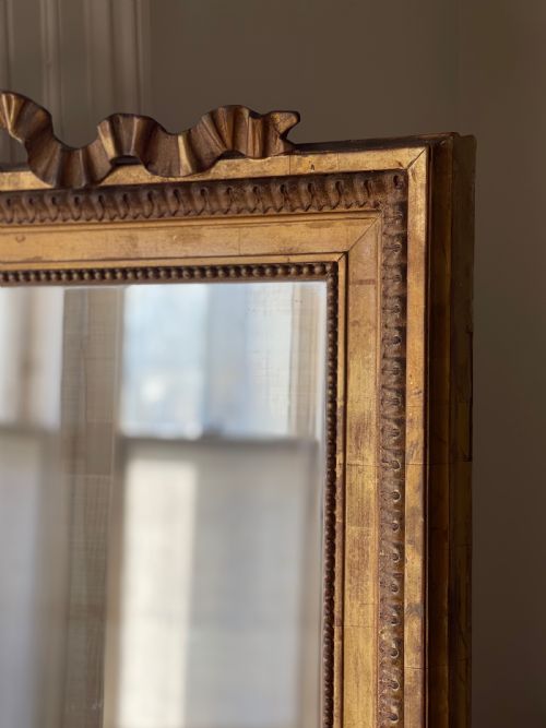 ANTIQUE FRENCH GILT LEANER MIRROR PARIS - ADDITIONAL PHOTO 6