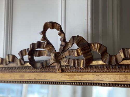 ANTIQUE FRENCH GILT LEANER MIRROR PARIS - ADDITIONAL PHOTO 7
