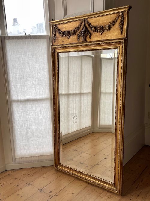 ANTIQUE FRENCH GILT LOUIS XVI MIRROR BEVELLED GLASS - ADDITIONAL PHOTO 3