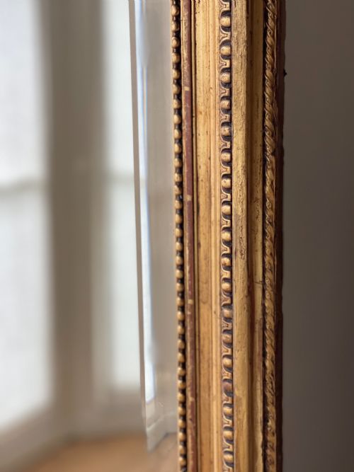 ANTIQUE FRENCH GILT LOUIS XVI MIRROR BEVELLED GLASS - ADDITIONAL PHOTO 4