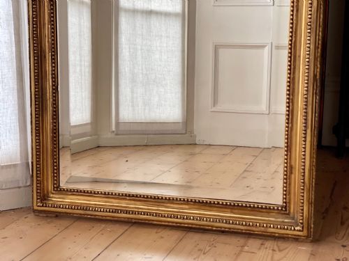 ANTIQUE FRENCH GILT LOUIS XVI MIRROR BEVELLED GLASS - ADDITIONAL PHOTO 5