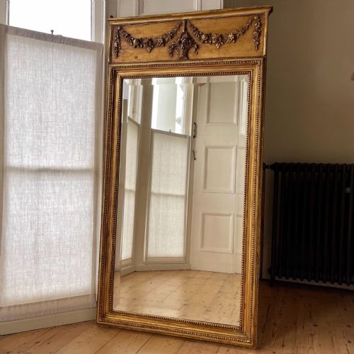 ANTIQUE FRENCH GILT LOUIS XVI MIRROR BEVELLED GLASS - ADDITIONAL PHOTO 6